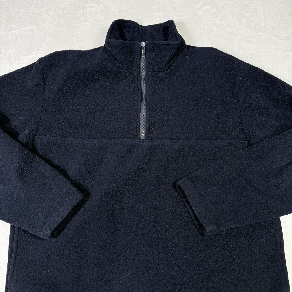 Vintage J. Crew Sweater Oarsman Mens Small Navy Quarter Zip Fleece Pullover‎ USA
